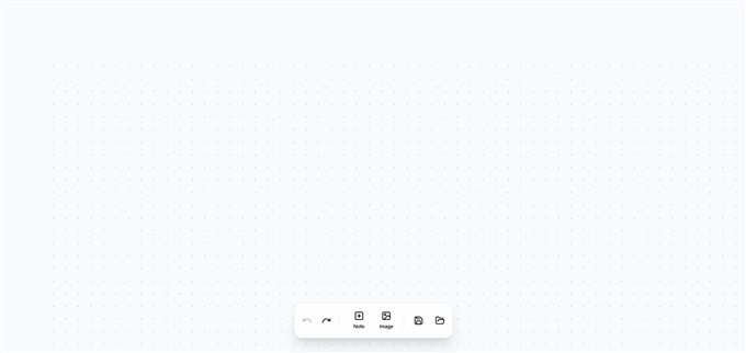 Infinite Canvas: the drawing surface with its note, image and save toolbar