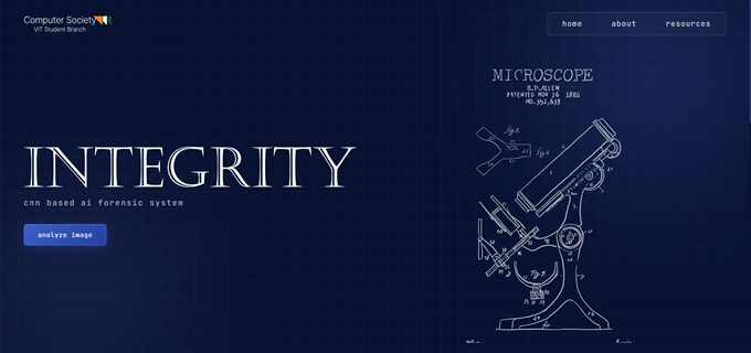 Integrity: the analyse-image screen of a CNN tool that flags AI-generated images